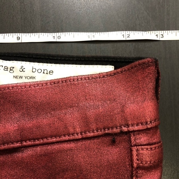 Rag & Bone High Rise Ankle Burgundy Jeans 25 - Picture 5 of 8